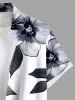 Hibiscus Flower Leaf Branch Print Plus Size Matching Hawaii Beach Outfit For Couples -  