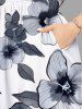 Hibiscus Flower Leaf Branch Print Plus Size Matching Hawaii Beach Outfit For Couples -  