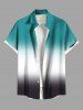 Tenue de plage assortie grande taille à imprimé colorblock ombré pour couples - Vert 