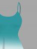 Tenue de plage assortie grande taille à imprimé colorblock ombré pour couples - Vert 
