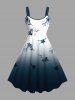 Flowers Ombre Print Plus Size Matching Hawaii Beach Outfit For Couples -  