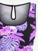 Matching Hawaii Shirt and Romper Plus Size Beach Outfit Tropical Leaf Hibiscus Printed for Couples -  