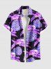 Matching Hawaii Shirt and Romper Plus Size Beach Outfit Tropical Leaf Hibiscus Printed for Couples -  