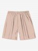 Plus Size Solid Hawaii Drawstring Beach Shorts For Men -  