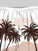 Plus Size Coconut Tree Mountain Print Hawaii Drawstring Beach Shorts For Men -  