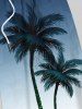 Plus Size Coconut Tree Ombre Print Hawaii Beach Shorts For Men -  