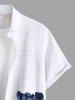 Chemise hawaïenne grande taille à imprimé floral, feuilles et branches, avec poches boutonnées pour homme - Blanc S