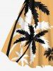 Plus Size Two Tone Coconut Tree Print Hawaii A Line Tank Dress -  