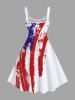 Plus Size Painting Patriotic American Flag Print A Line Tank Dress -  