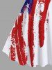 Plus Size Painting Patriotic American Flag Print A Line Tank Dress -  
