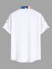Chemise grande taille à imprimé drapeau américain patriotique et éclaboussures de peinture pour homme - Blanc XL