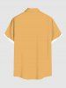 Chemise hawaïenne bicolore à imprimé cocotiers, grande taille, avec poches boutonnées, pour homme - Deep Yellow 5XL