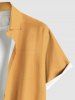 Chemise hawaïenne bicolore à imprimé cocotiers, grande taille, avec poches boutonnées, pour homme - Deep Yellow 5XL