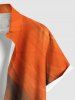 Plus Size Ombre Desert Print Hawaii Button Pocket Shirt For Men -  