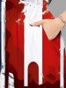 Plus Size Painting Splatter Patriotic American Flag Print Split Pocket A Line Midi Dress -  