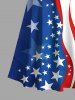 Plus Size Patriotic American Flag Print Cold Shoulder Crisscross Maxi Dress -  
