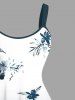 Plus Size Flowers Ombre Print Hawaii Tank Dress -  