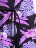 Combinaison hawaïenne cintrée grande taille à imprimé feuilles tropicales, hibiscus, fleurs et crânes - Noir S