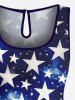 Plus Size Patriotic American Flag Tie Dye Print Cinched Romper -  