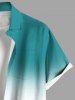 Chemise grande taille à boutons et poches pour homme, imprimé colorblock ombré - Vert S
