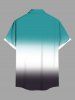 Chemise grande taille à boutons et poches pour homme, imprimé colorblock ombré - Vert S