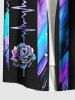 Ombre Striped Letter Rose Flower Patriotic American Flag Print Plus Size Matching Outfit For Couples -  