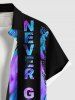 Ombre Striped Letter Rose Flower Patriotic American Flag Print Plus Size Matching Outfit For Couples -  