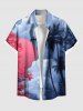Coconut Tree Flower Sun Ombre Sky Cloud Print Plus Size Matching Hawaii Beach Outfit For Couples -  