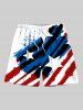 Ink Painting Splatter Patriotic American Flag Print Plus Size Matching Outfit For Couples -  