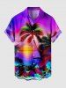 Coconut Tree Sun Flowers Seascape Print Plus Size Matching Hawaii Beach Outfit For Couples -  