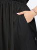 Tenue de plage hawaïenne assortie grande taille à imprimé floral pour couples - Noir 