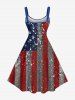 Robe débardeur trapèze à paillettes et imprimé drapeau américain patriotique grande taille - Rose clair XXS