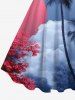 Plus Size Coconut Tree Flower Sun Ombre Sky Cloud Print Hawaii A Line Tank Dress -  