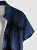 Chemise hawaïenne grande taille à imprimé galaxie et cocotiers, boutonnée et avec poches, pour homme - Bleu profond 4XL