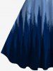 Plus Size Ombre Light Beam Print Hawaii A Line Tank Dress -  