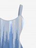 Plus Size Ombre Light Beam Print Hawaii A Line Tank Dress -  