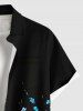 Chemise hawaïenne grande taille à imprimé floral et poches boutonnées pour homme - Noir XL