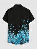 Plus Size Flowers Print Buttons Pocket Hawaii Shirt For Men -  