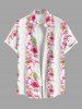 Hibiscus Flowers Tropical Leaf Flamingo Print Plus Size Matching Hawaii Beach Outfit For Couples -  