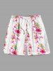 Hibiscus Flowers Tropical Leaf Flamingo Print Plus Size Matching Hawaii Beach Outfit For Couples -  