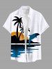Coconut Tree Sea Dolphin Sun Print Plus Size Matching Hawaii Beach Outfit For Couples -  