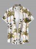 Tenue de plage hawaïenne assortie grande taille à imprimé chaîne de cocotiers pour couples - Blanc 