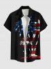 Patriotic American Flag Coconut Tree Print Plus Size Matching Outfit For Couples -  