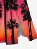 Plus Size Coconut Tree Ombre Dusk Galaxy Print Hawaii Split Pocket A Line Midi Dress -  
