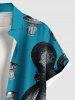 Plus Size Octopus Jellyfish Print Hawaii Sea Creatures Button Pocket Shirt For Men -  