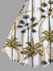 Plus Size Coconut Tree Chain Print Hawaii A Line Tank Dress -  