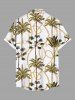 Plus Size Coconut Tree Chain Print Hawaii Button Pocket Shirt For Men -  
