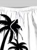 Plus Size Coconut Tree Sun Dolphin Print Hawaii Drawstring Beach Shorts For Men -  