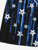 Plus Size Patriotic American Flag Fireworks Print Drawstring Beach Shorts For Men -  