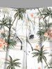 Plus Size Coconut Tree Hibiscus Flowers Sun Mountain Print Hawaii Beach Shorts For Men -  
